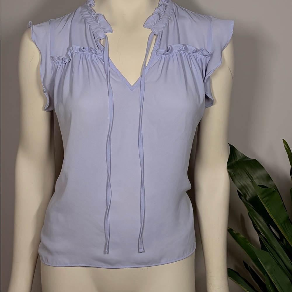 J. Crew Lavender Ruffle Trim Blouse